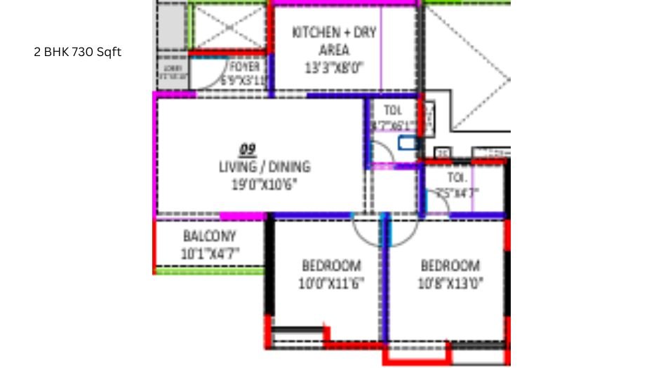 Kiran-Swastik-Gallery-2BHK- Floor-Plan